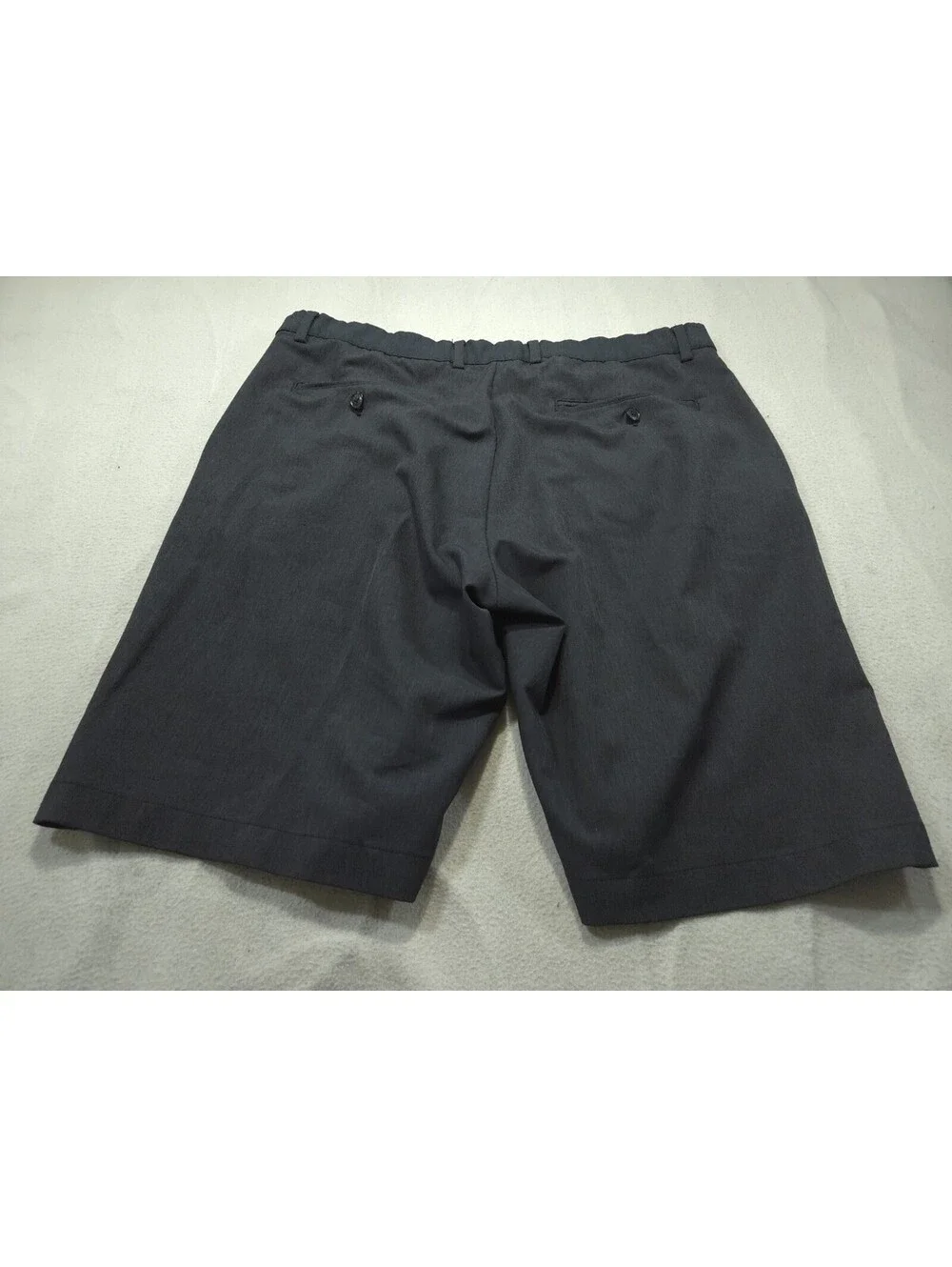 Greg Norman Mens Shorts 36 Black Golf Performance Stretch Shark Logo Chino Flat